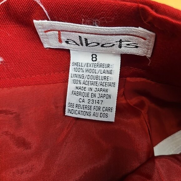 Vintage Talbots Pencil Skirt Womens Size 8 100% Wool Business Career Red Pockets - Picture 6 of 8
